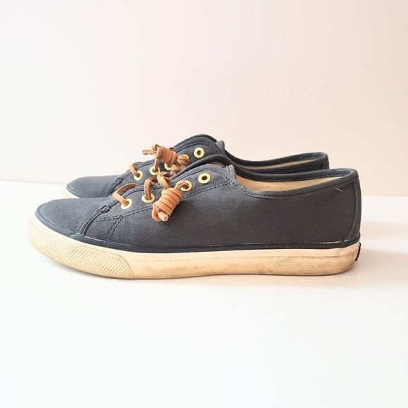 Sperry Blue Canvas Topsider Loafers Women's 6.5 - Picture 1 of 6